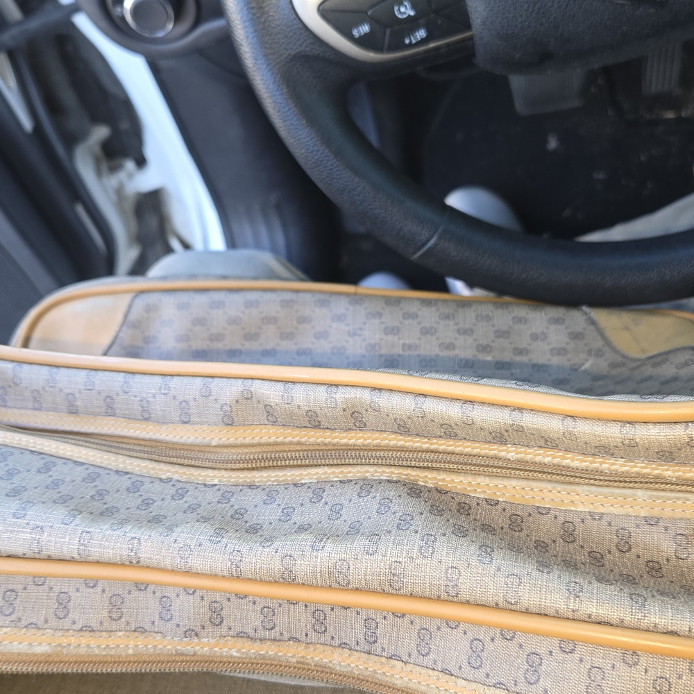 Gucci Brown Monogram Crossbody Bag with Tan Trim - Picture 13 of 16